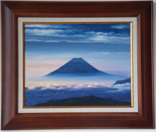 富士山絵画 絵画 油絵 風景画 雄大な富士山 NO.244 F6B