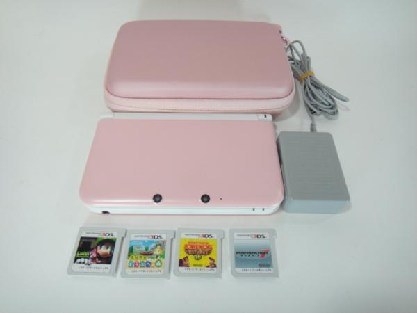 中古】任天堂 ニンテンドー3DSLL SPR-001 ピンク カセット4P付  