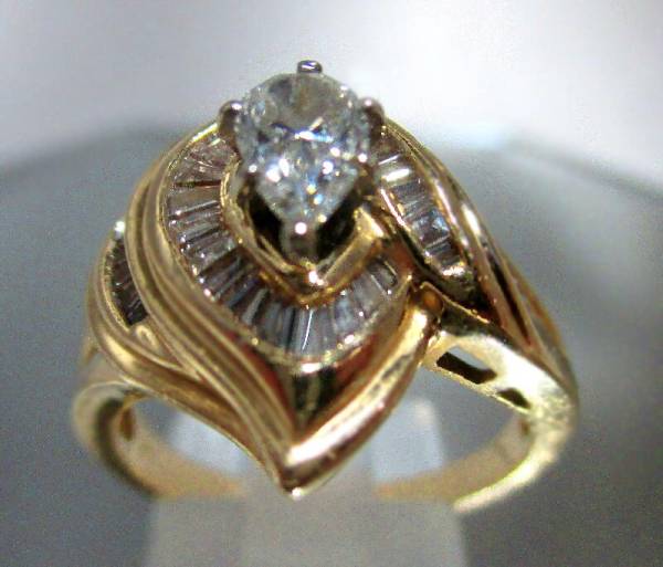 天然Daiamond原石 メレDaiamond Yellow Gold RING*
