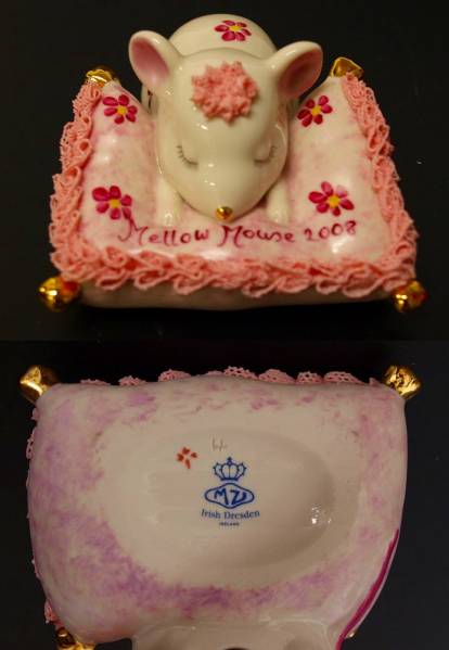 アイリッシュ ドレスデン □ メロウ マウス 置物 □ 08年 陶器 陶芸