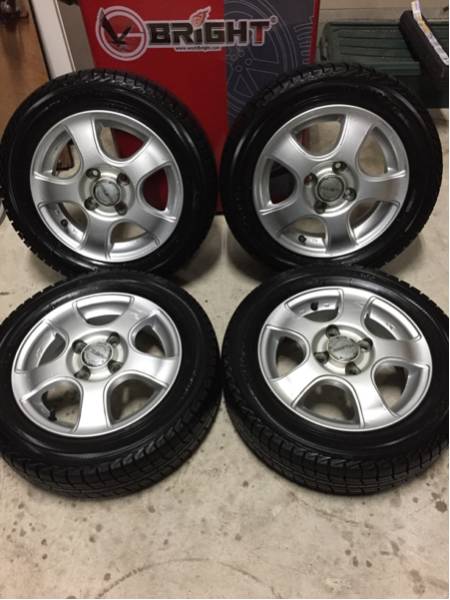 1円～軽四用155/65R13中古アルミスタッドレスセット送料無料 数ある中