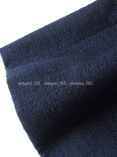 ビスVIS◆エレガンス ツイードノーカラーコート/紺Sヤフオク年末