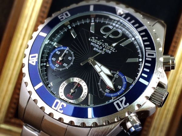 シャルルぺリン Perrin [未使用保管美品⁄稼働]Charles クロノグラフ 