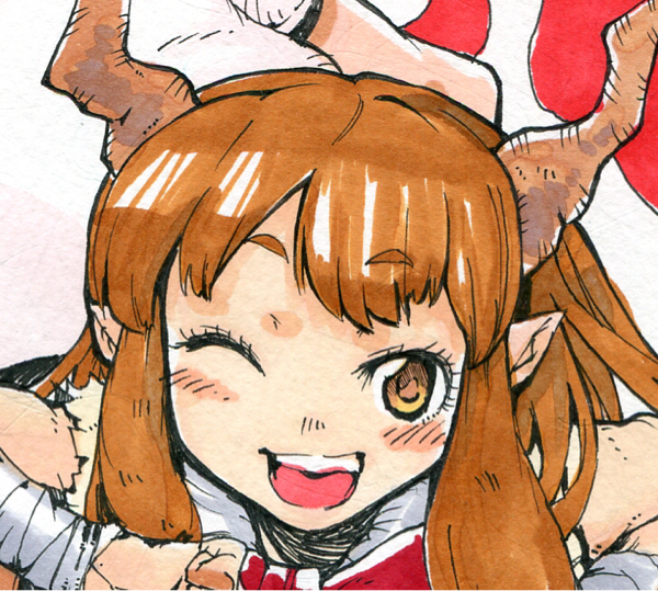 東方project 伊吹萃香 星熊勇儀 同人手描きイラスト