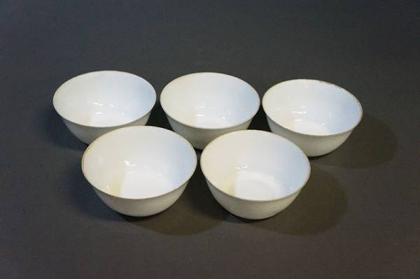 ○徳化窯 白磁煎茶椀 5客○煎茶道具/急須/茶器/古玩 5A26 ☆大明成化