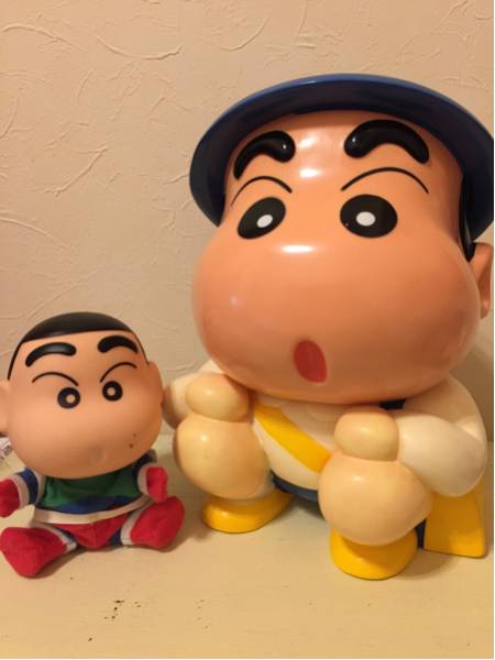 1993年 クレヨンしんちゃん 特大 ソフビ貯金箱セット クレヨン