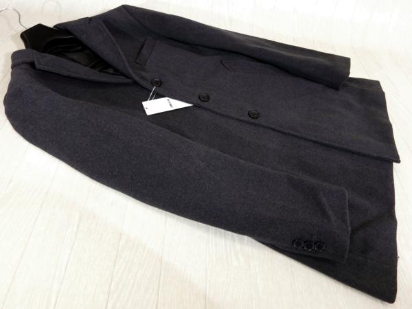 1519◆コムサイズム◆ソフトメルトンチェスターコート グレー/Ｍ