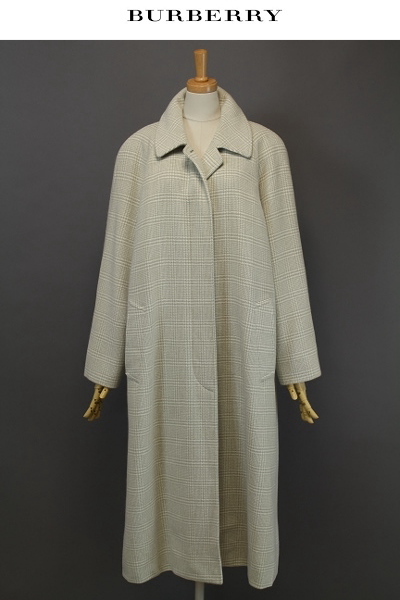 ☆BURBERRY/バーバリー チェック柄 ツイード ロング コート BURBERRYの
