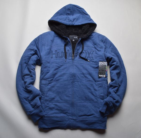 ★新品【hurley ハーレー 裏起毛パーカー　HERRINGBONE◆BL M】