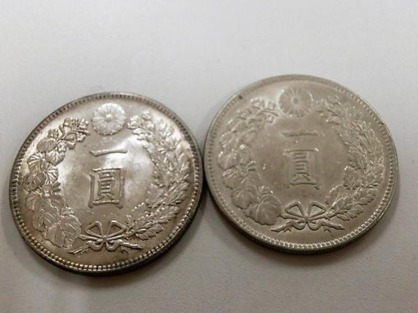 日本古銭 新1円銀貨 明治27 29 37年 等 合計4枚 【C-