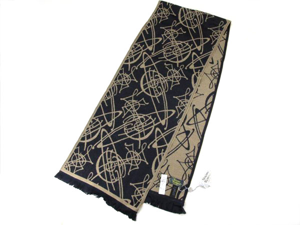 1円 ヴィヴィアンウエストウッド オーブ レザー キーリング ウール マフラー 計2点セット AV097