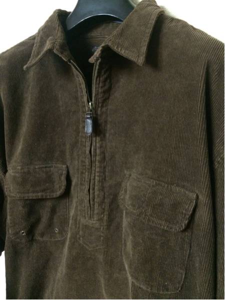 【未使用】RRL 三ツ星タグ コーデュロイハーフジップシャツ XL 検( ラルフローレン ガーメンツ ロンハーマン RHC