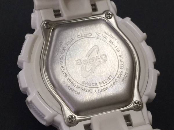CASIO Baby-G　ベビーＧ 5338 BA-110 レディース腕時計　ホワイト　♪稼働　1円～