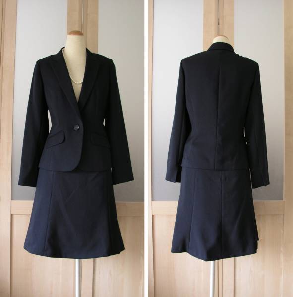 15号(15AR)■シンプル*無地*美ライン*リクルートスーツ*OLさん／就活*紺