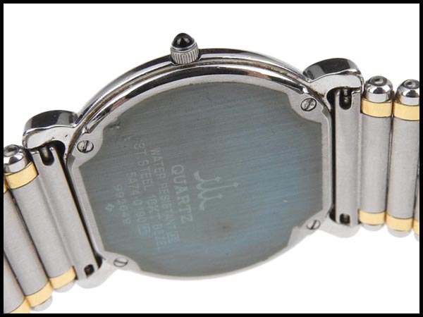 091円☆03楽市☆本物 美品 クレドール K18 ベゼルダイヤ メンズ 