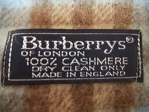 バーバリー BURBERRY チェック柄 カシミヤ100％ フリンジマフラー