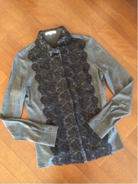 美品★ナラカミーチェ★レース付き長袖シャツカットソー★Ⅱ