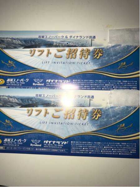 高鷲スノーパーク 招待券 2枚1組 高鷲スノーパーク リフト招待券 2 高鷲スノーパーク 招待券 2枚1組 高鷲スノーパーク リフト招待券 2