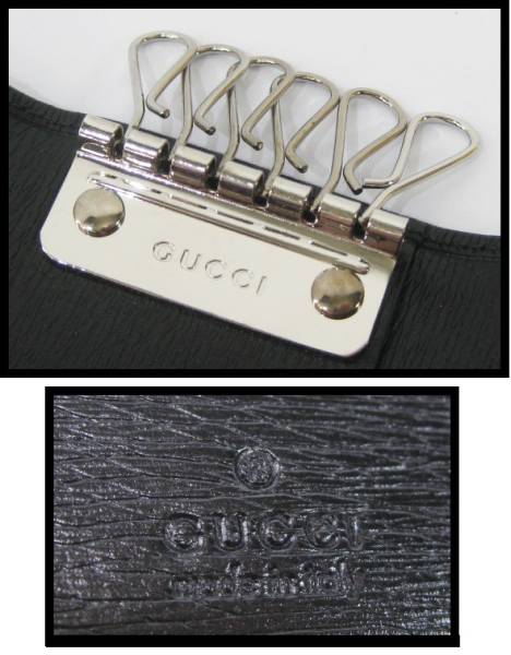 ☆GUCCI グッチ レザー6連キーケース 04579 0416 黒☆1J49SC8A グッチ