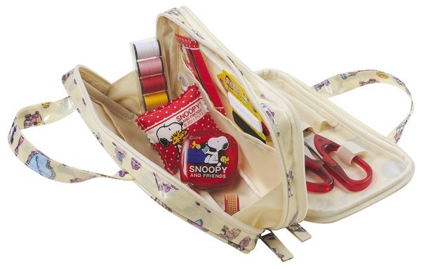 ソーイングセット ミササ スヌーピー Wファスナーバッグ クリーム No.1483 F5409_2