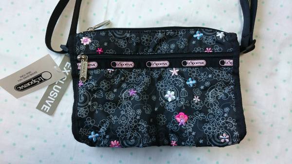 新品 ハワイ限定 レスポートサック スモールショルダー バッグ 刺繍 花柄