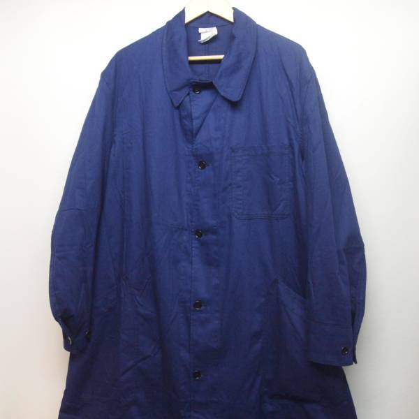 70s ビンテージ フランス ワーク アトリエコート Blue コットンツイル [116-130] Navy ショップコート