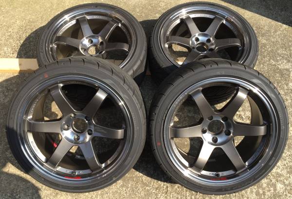 RAYS TE37SL 18×10J+20 PG 4本セット 255/35R18 neova AD08R 2016年製