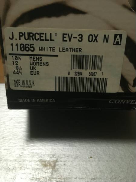 CONVERSE Jack Purcell V-3 レザー 27.5cm 販売超特価 90s ジャックパーセル V-3 USA製 デッドストック チャック