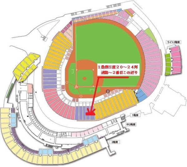 4/20(木)広島対横浜 1塁側内野S指定 1枚 7／31(