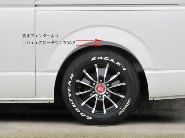 Z ハイエース オーバーフェンダー ダウンルック ABS製 塗装済み 200系