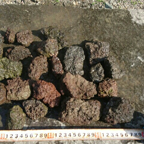 溶岩石セット2 庭石鑑賞石坪庭盆栽灯籠造園水槽レイアウト 富士溶岩