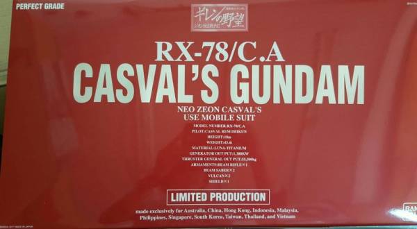 BANDAI★2017 限定版 PG 1/60 RX-78/C.A. ガンダム 新品未開封