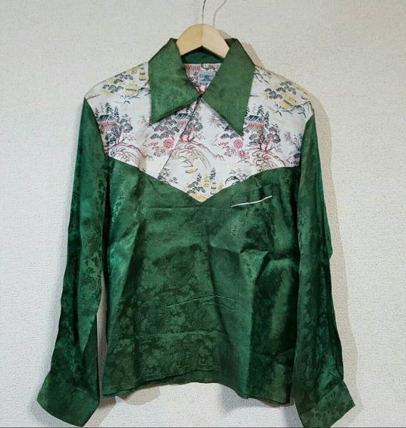 40s50s ビンテージ スカシャツ デッドストック 西陣織★★★★★30s スカジャン スカル 虎 龍