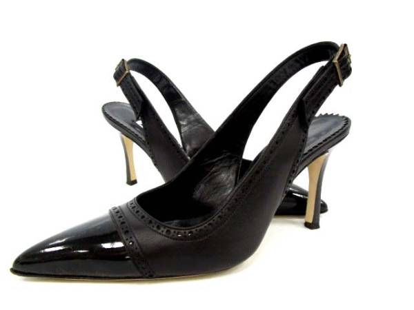 マノロブラニク パンプス ハイヒール バックストラップ 37 黒店
