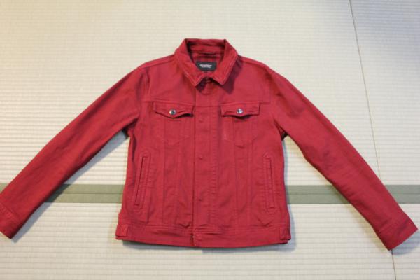BURBERRY BLACK LABEL デニムジャケット レッド L 末武)BURBERRY BLACK LABEL バーバリーブラックレーベル デニム