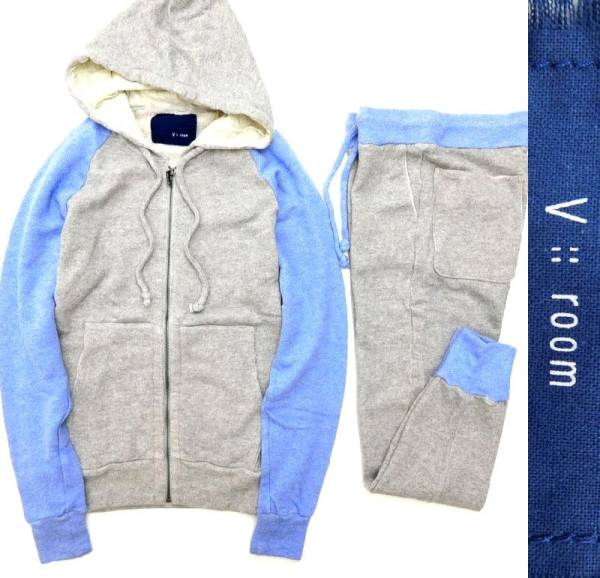【最高級のカジュアル】新品 定価4.5万 日本製 v::room ヴイルーム スウェット パーカー パンツ セットアップ M / 5176-3