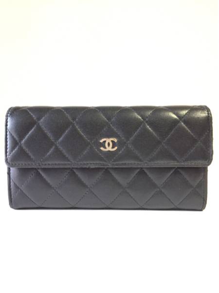 CHANEL マトラッセ 二つ折り長財布 シャネル/マトラッセ/長財布/黒 