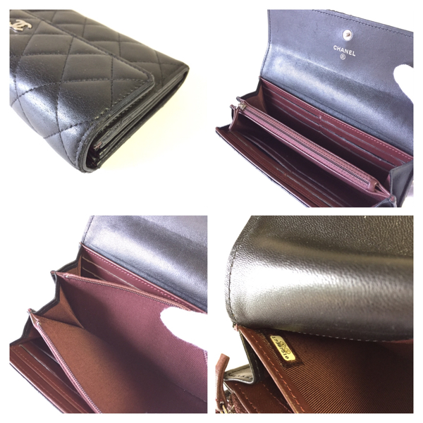 CHANEL マトラッセ 二つ折り長財布 シャネル/マトラッセ/長財布/黒 