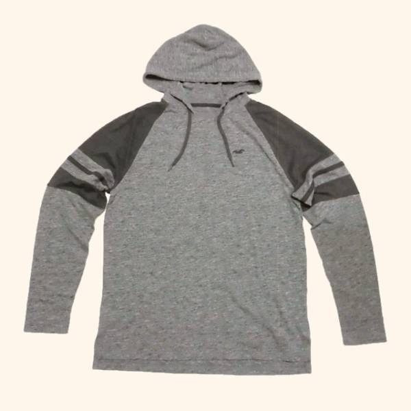 ★Hollister/ホリスター★ラグラン長袖プルオーバーパーカー (Grey/L)