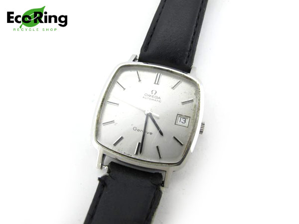 1円 ジャンク品 オメガ ジュネーブ 自動巻き レディース腕時計 シルバー色×ブラック AV351