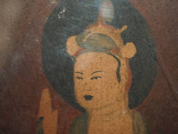 骨董市仕入れ 掘り出し品中国唐時代敦煌莫高窟壁画 人物像