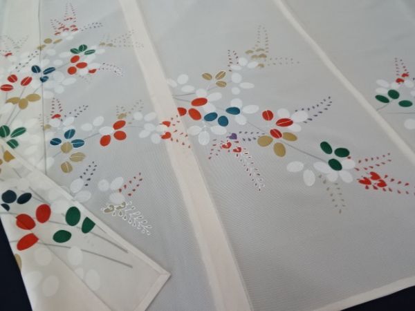 ゆめsaku 美品 夏着物 総刺繍 “贅の極み”正絹 紗紬 紬訪問着 P-329