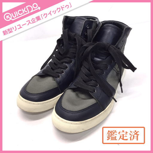 BURBERRY BLACK LABEL バーバリー ブラックレーベル ハイカットスニーカー D1426-437 レザー 黒系 メンズ 28 ...