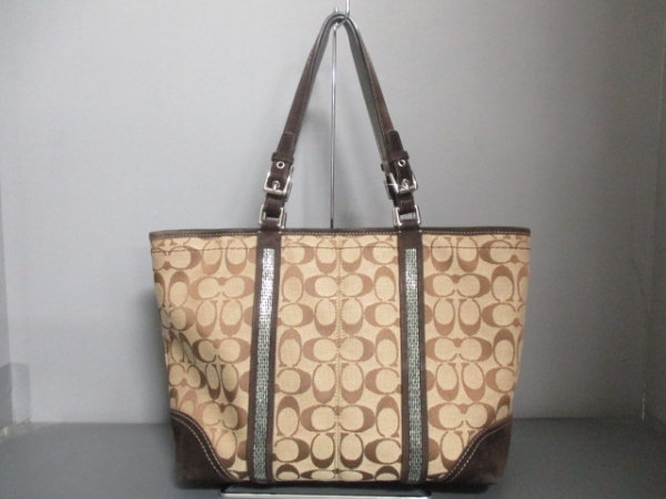 COACH コーチ トートバッグ シグネチャービーデッドトート 8K52 カーキ 