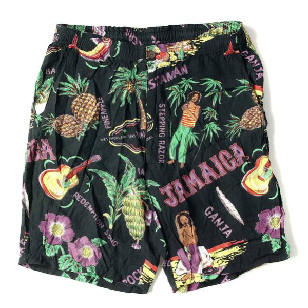 【即決】【美品】WACKO MARIA/ワコマリア ジャマイカ総柄 レーヨン ハーフパンツ ショーツ M 山下智久