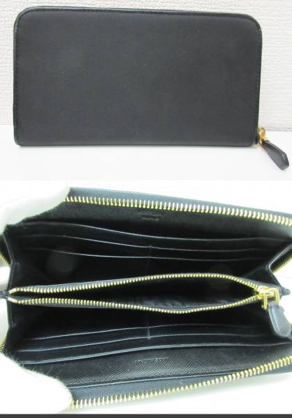 長財布 プラダ PRADA ラウンドファスナー サフィアーノ 新品同様 