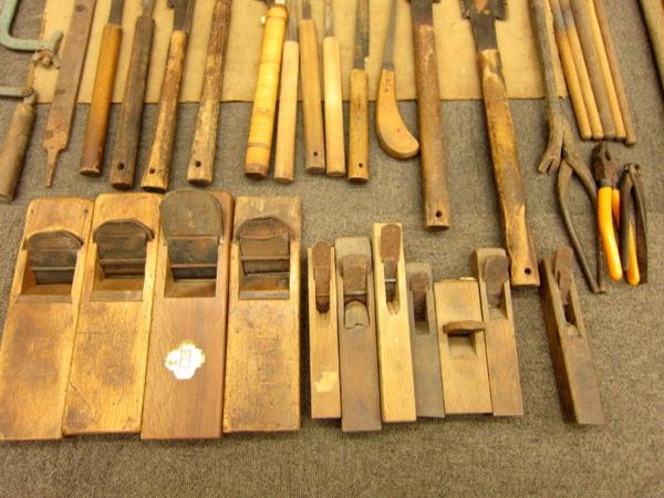 キングラム[23]-0729 のこぎり・バール・かんな等　大工道具一式42点　まとめ @A225