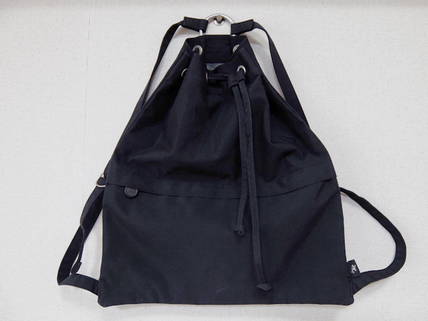 agnes b アニエスべー キャンバスナップザック 巾着リュック 黒 美品 