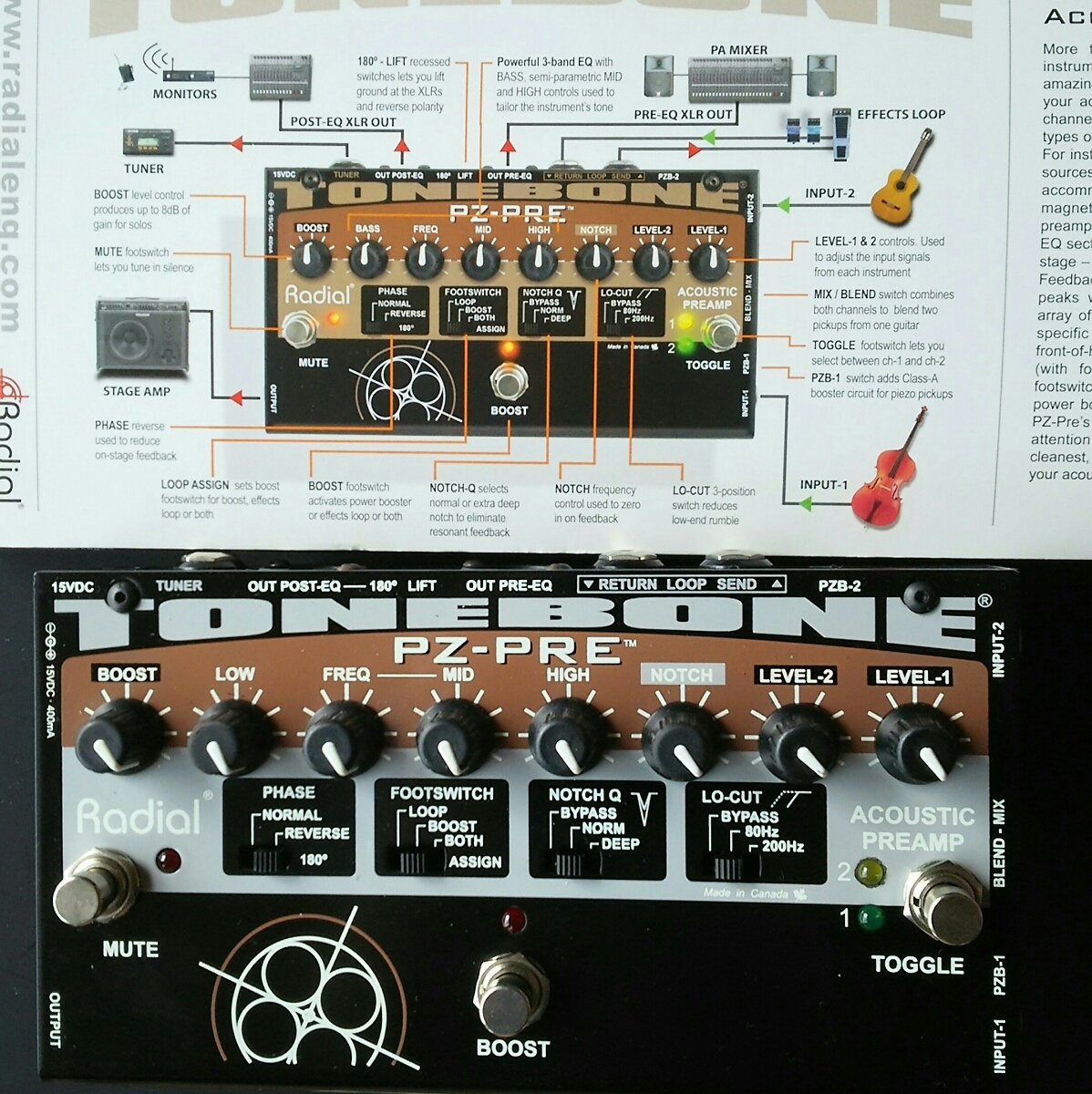 Radial PZ-PRE 】当時、最高級のアコースティック・プリアンプ