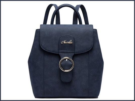 【Nucelle】上品レディースリュック 新入荷 合成皮革 ネイビー